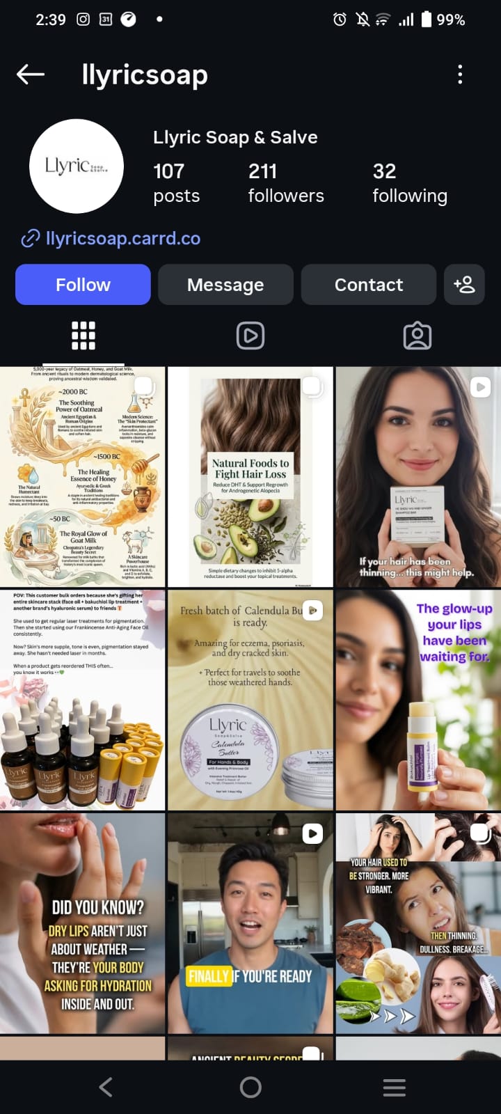llyricsoap Instagram profile