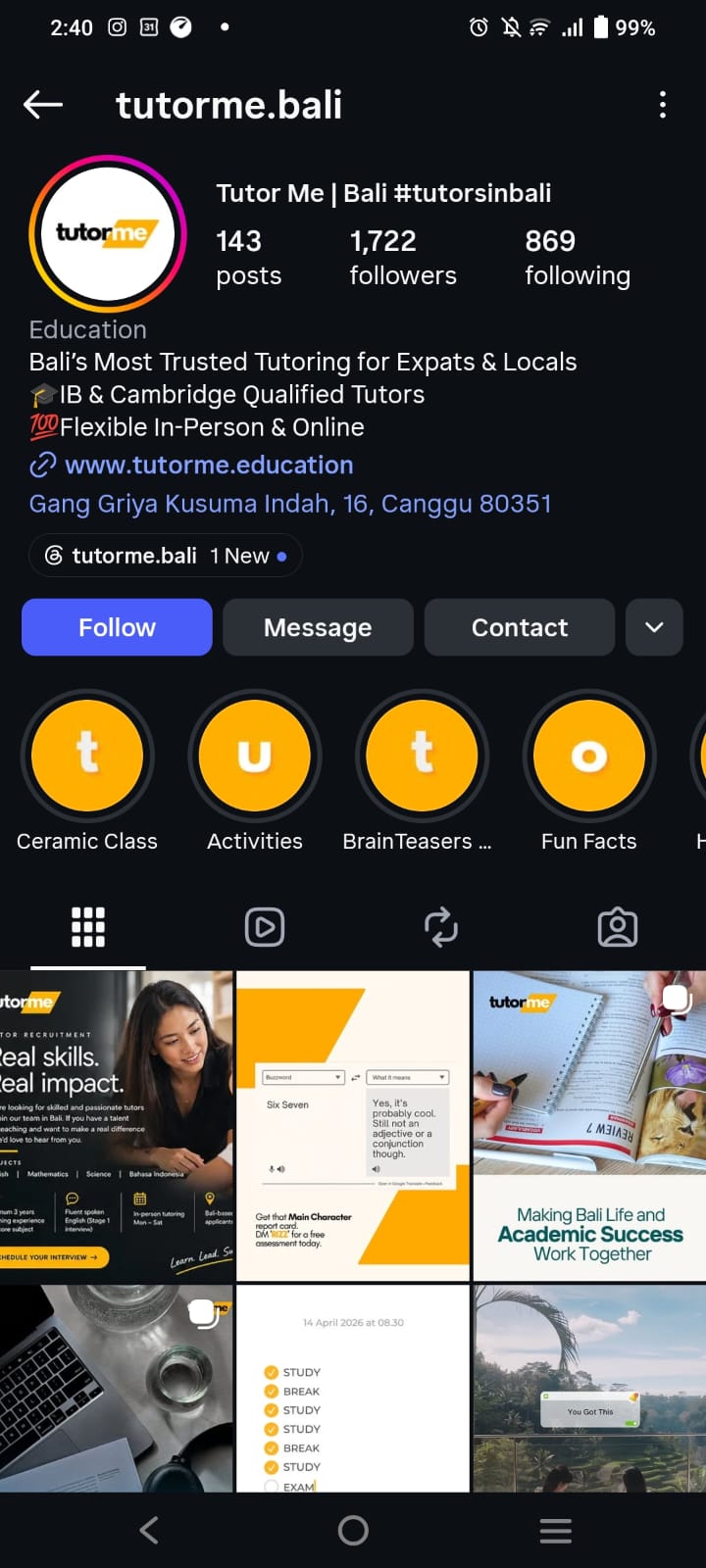 tutorme.bali Instagram profile